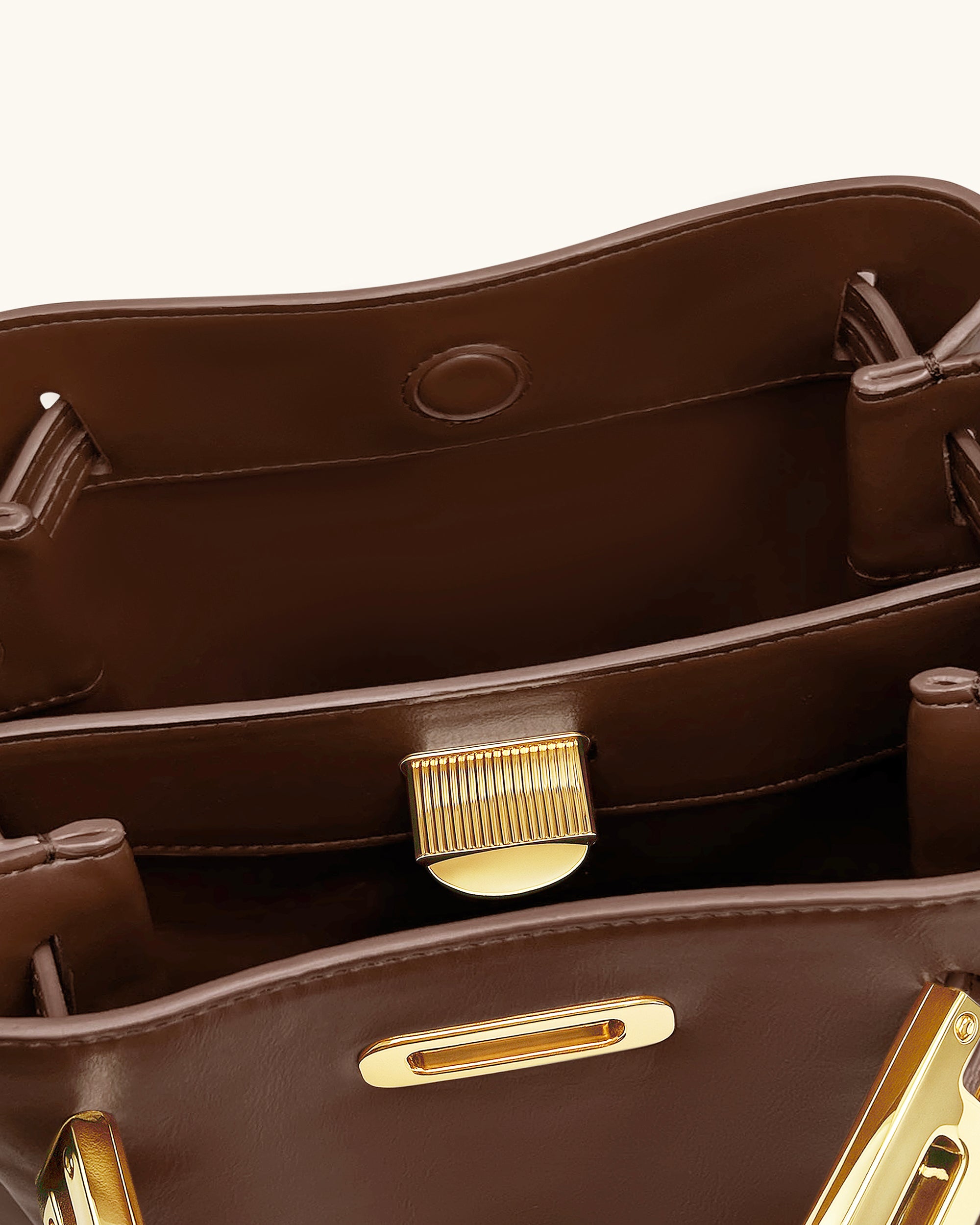 Charlene Double Buckle Hobo Bag - Brown