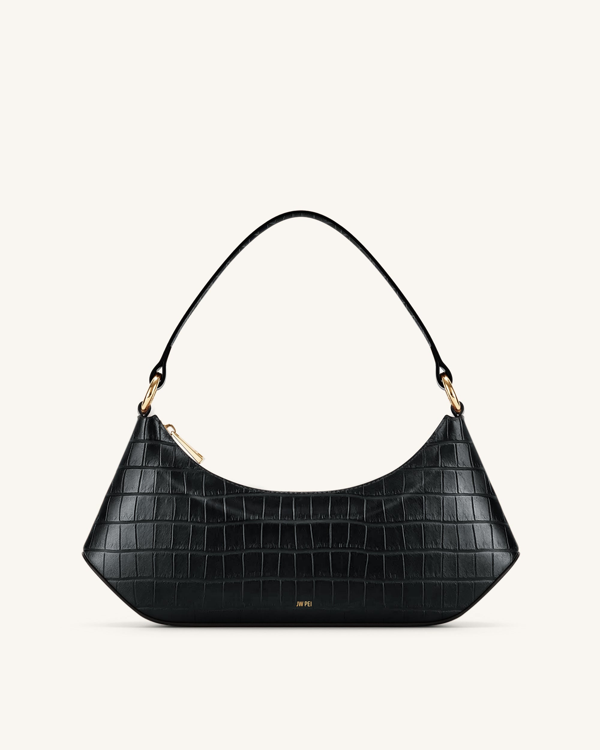 Lily Shoulder Bag - Black Croc