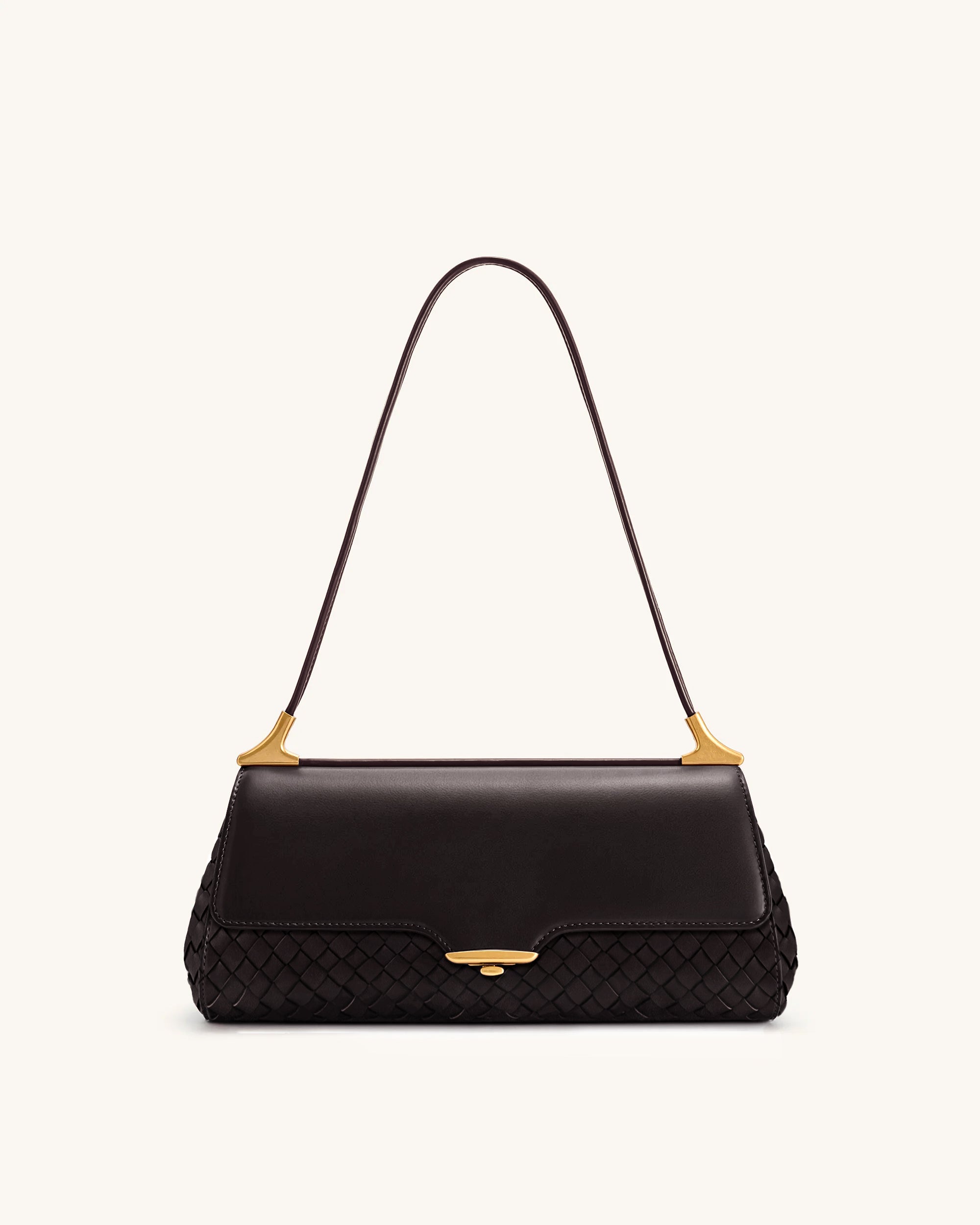 Eloise Woven Shoulder Bag - Dark Brown