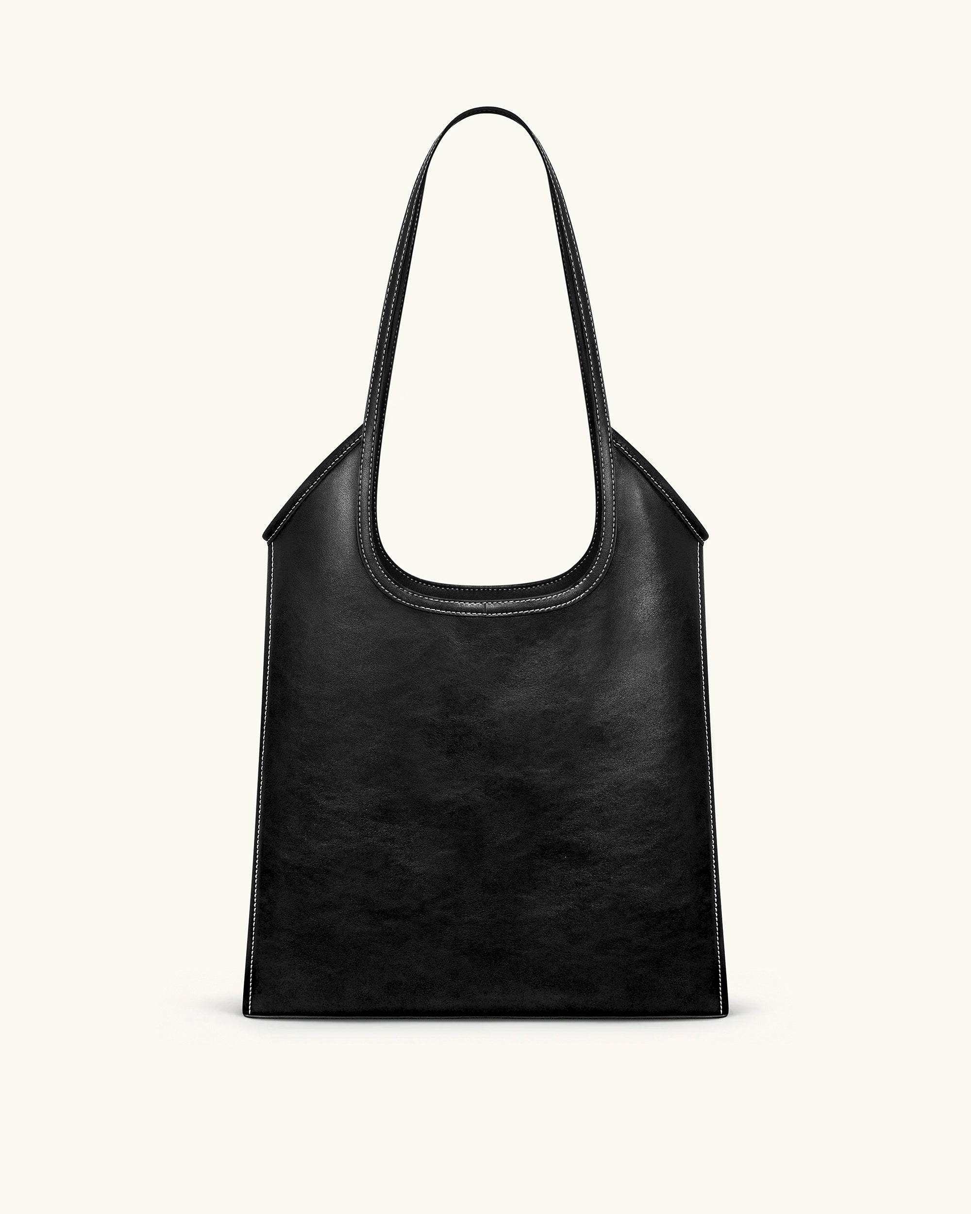 Brooke Belted Embellished Shoulder Tote Bag - Black