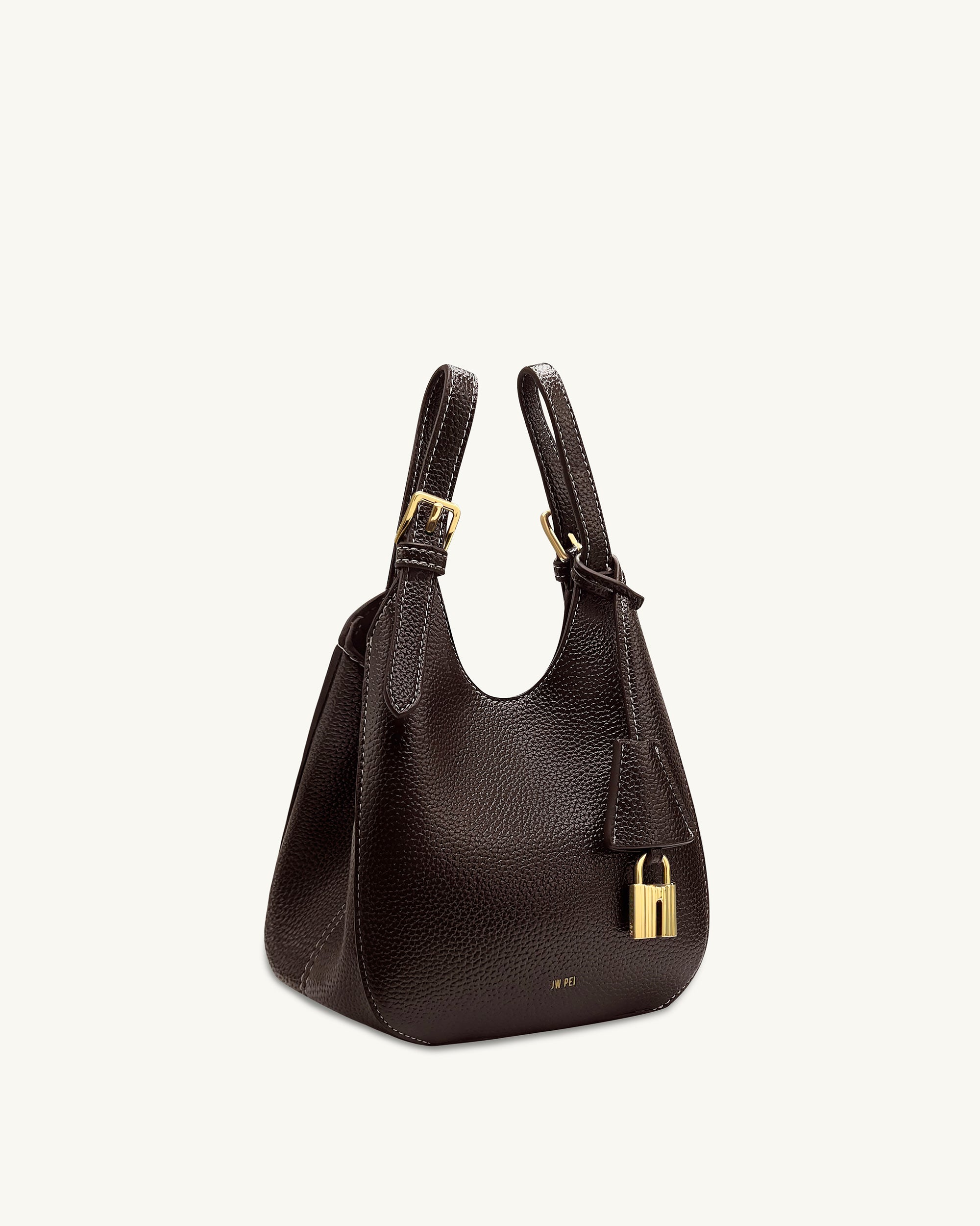 Ines Padlock Tote Bag - Dark Brown