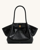 Hana Large Tote Bag - Black Croc