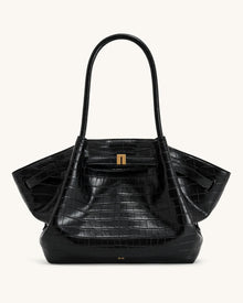 Hana Large Tote Bag - Black Croc