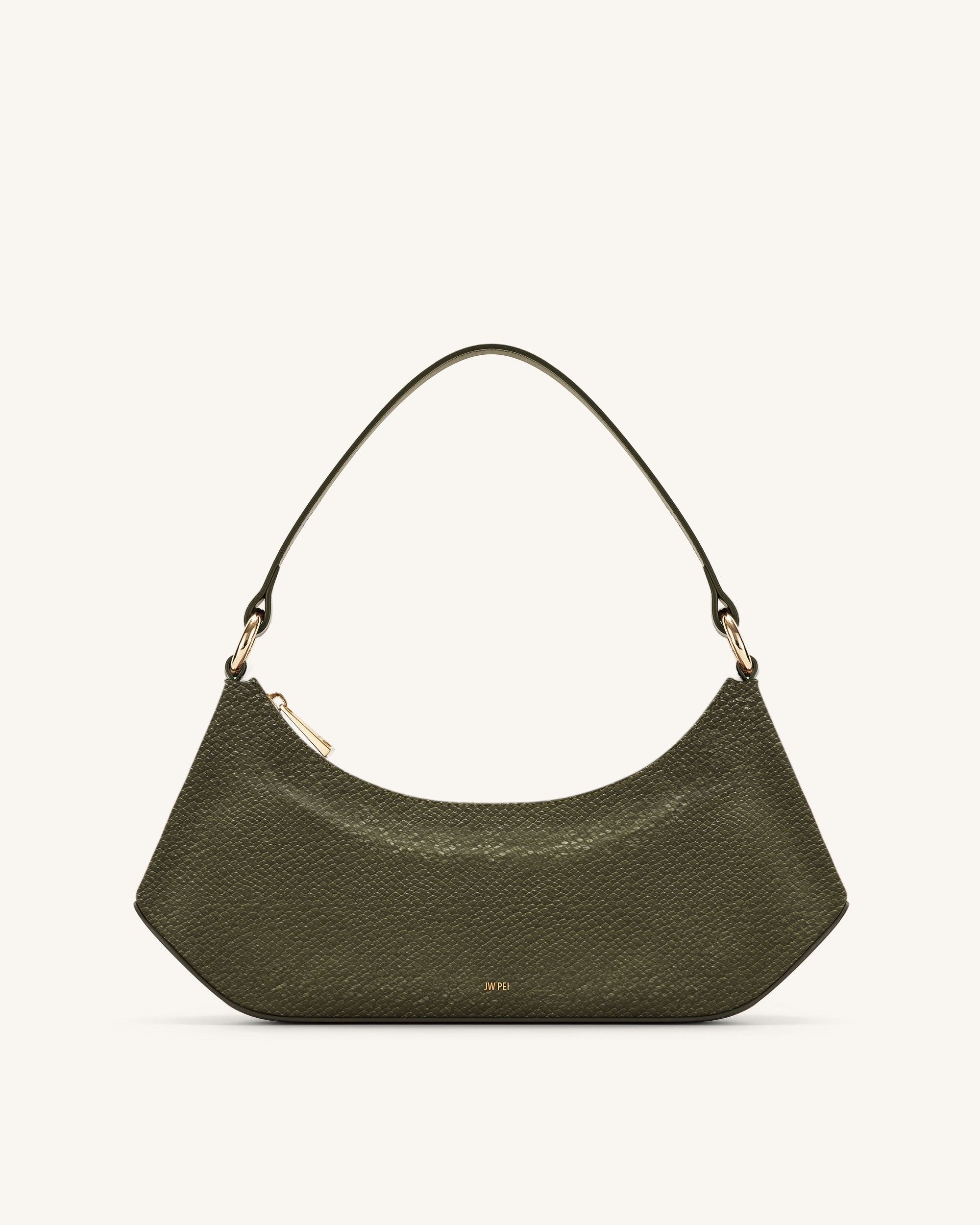 Lily Faux Snake-Effect Shoulder Bag - Green