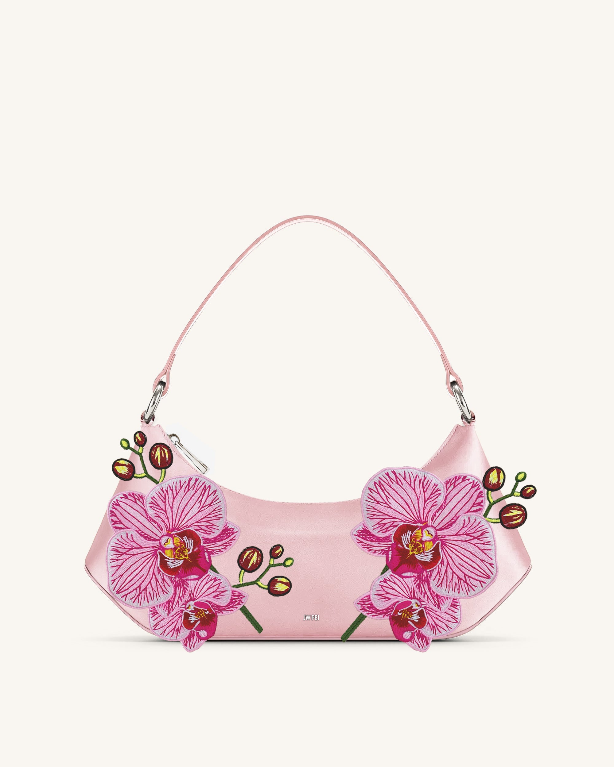 Lily Orchid Embroidered Shoulder Bag - Pink