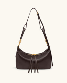 Selia Soft-Grain Crossbody Bag - Dark Brown