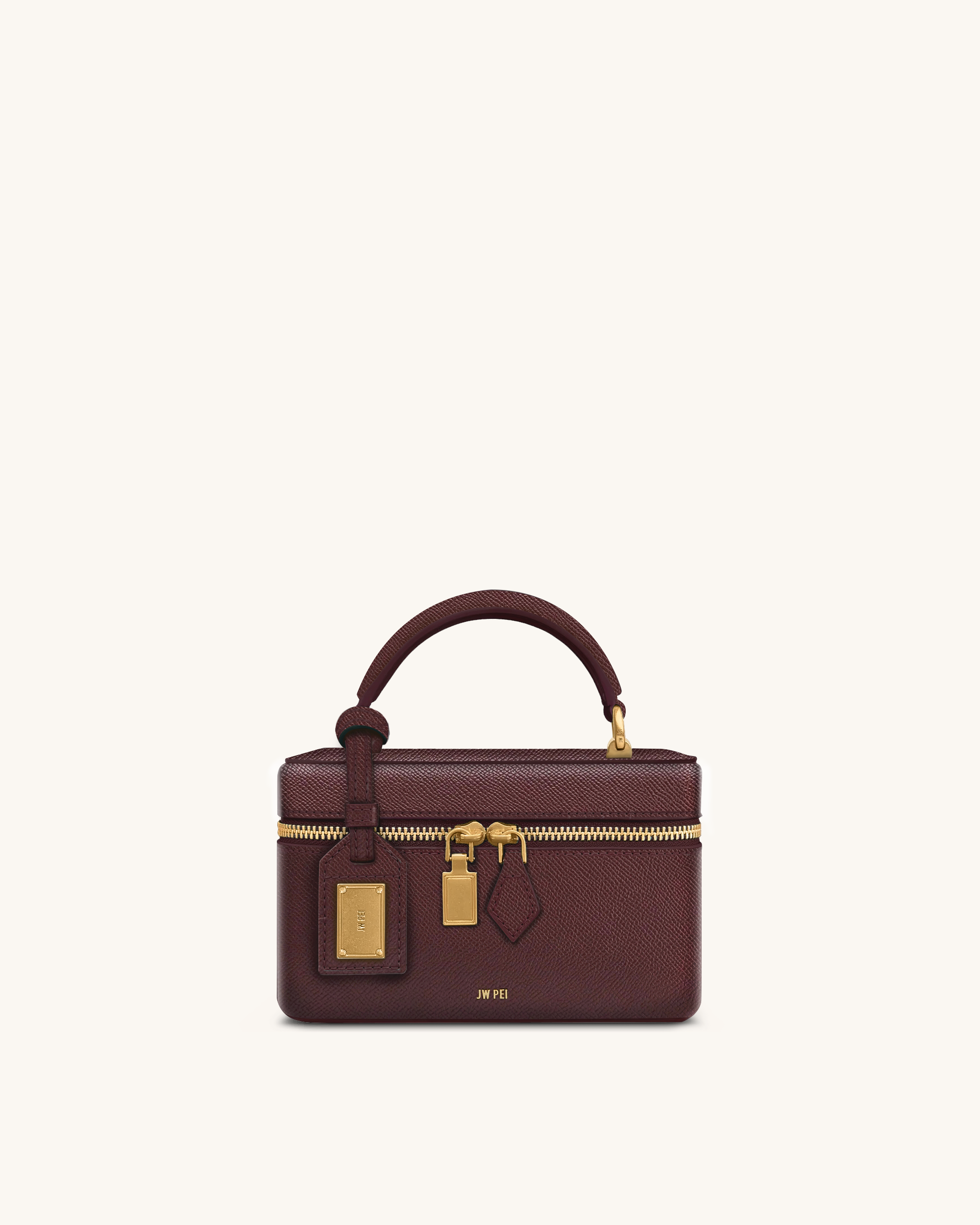 Cleo Box Shape Top Handle Bag - Deep Claret