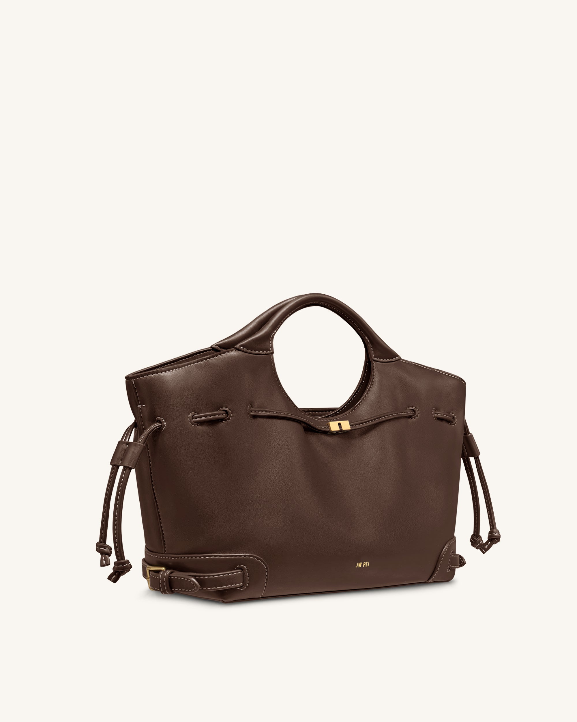 Elara Drawstring Tote Bag - Brown