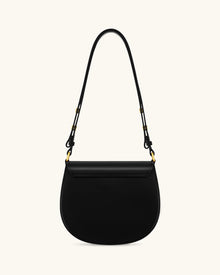 Diana Ring Flap Saddle Bag - Black