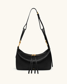Selia Soft-Grain Crossbody Bag - Black