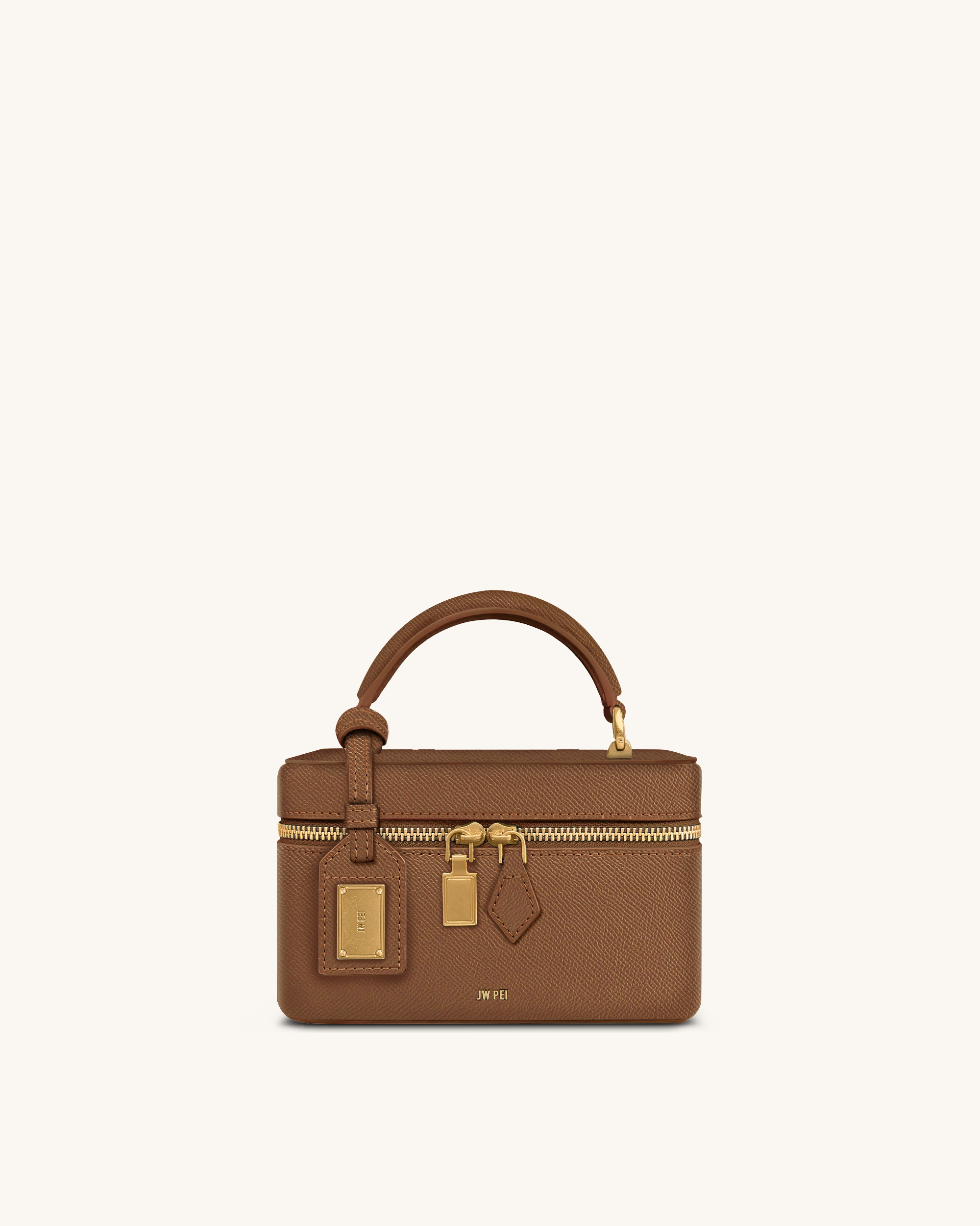 Cleo Box Shape Top Handle Bag - Brown