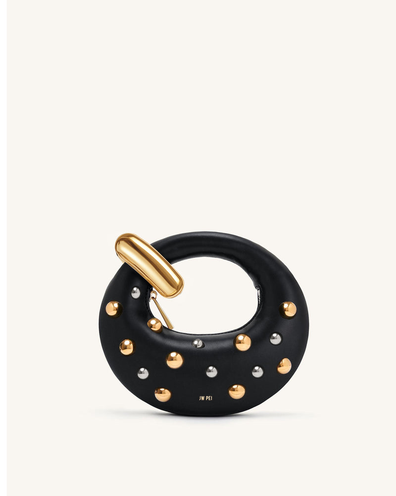 Abacus Studded Mini Top Handle Bag - Black