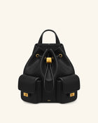 Avery Pebbled Drawstring Utility Backpack – Black