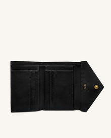 Celeste Woven Textured Envelope Wallet - Black