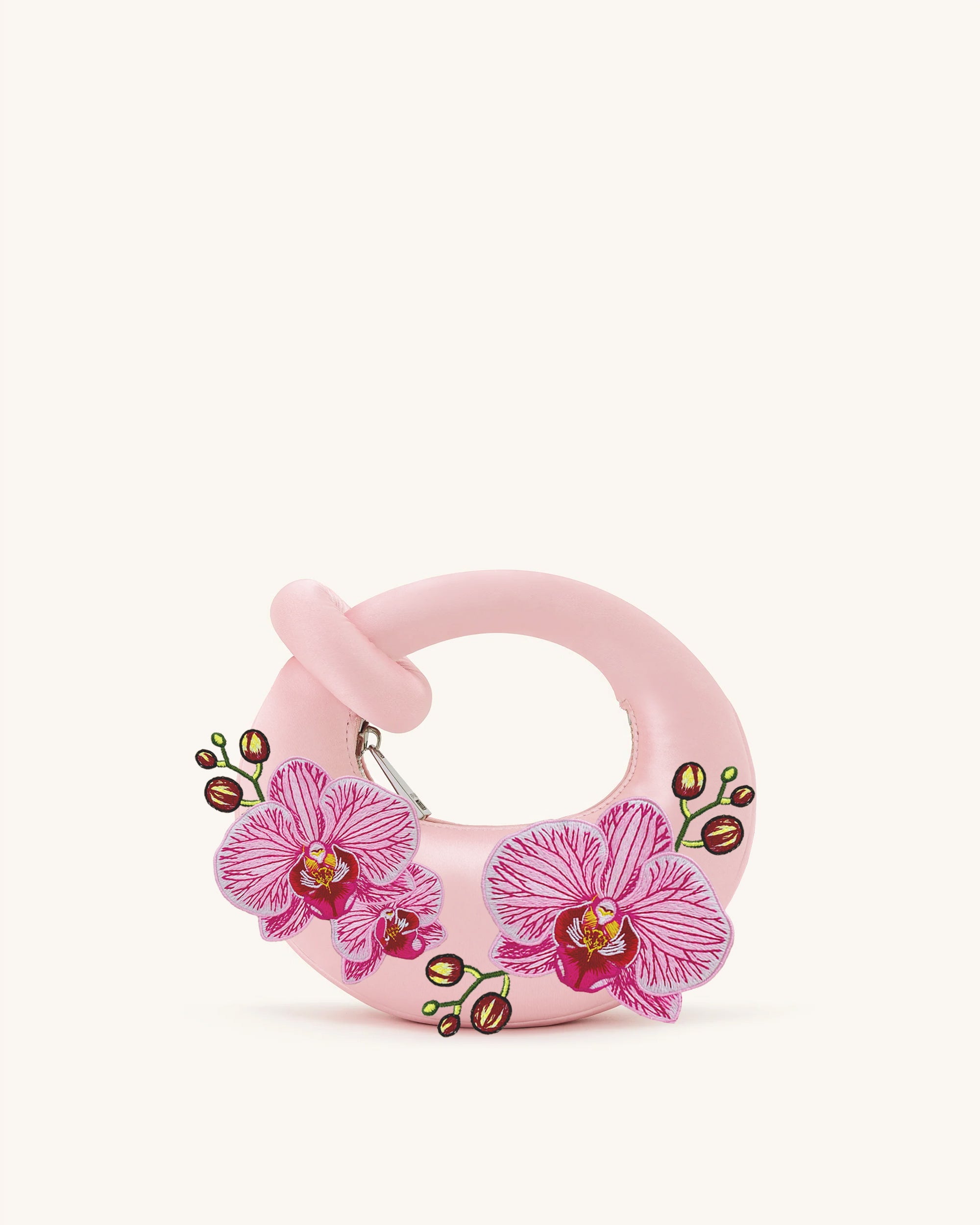 Abacus Orchid Embroidered Mini Top Handle Bag - Pink