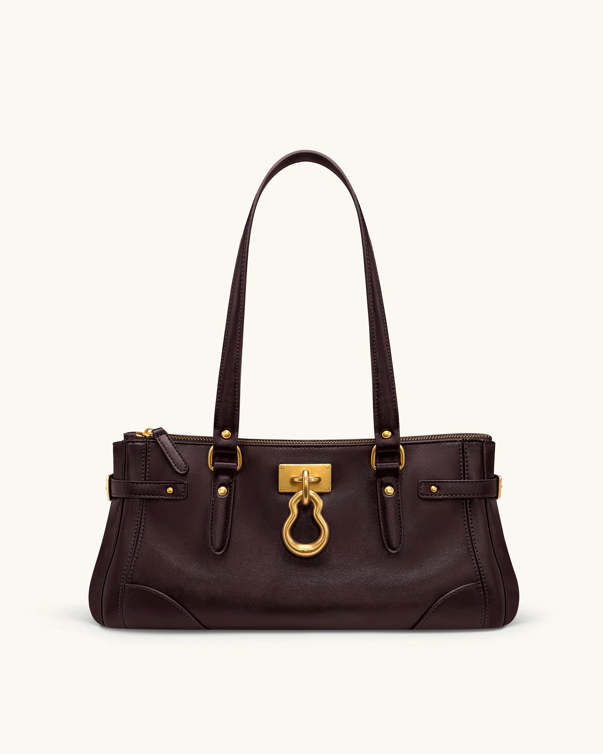 Yvette Elongated Tote Bag - Dark Brown