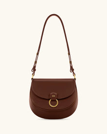 Diana Ring Flap Saddle Bag - Brown