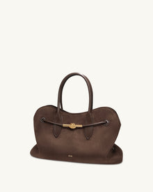 Adele Metal Rope Knot Tote Bag - Mocha Brown