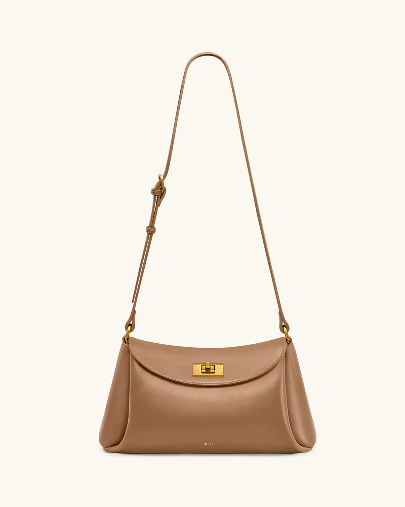 Greta Twist-Lock Crossbody Bag - Brown