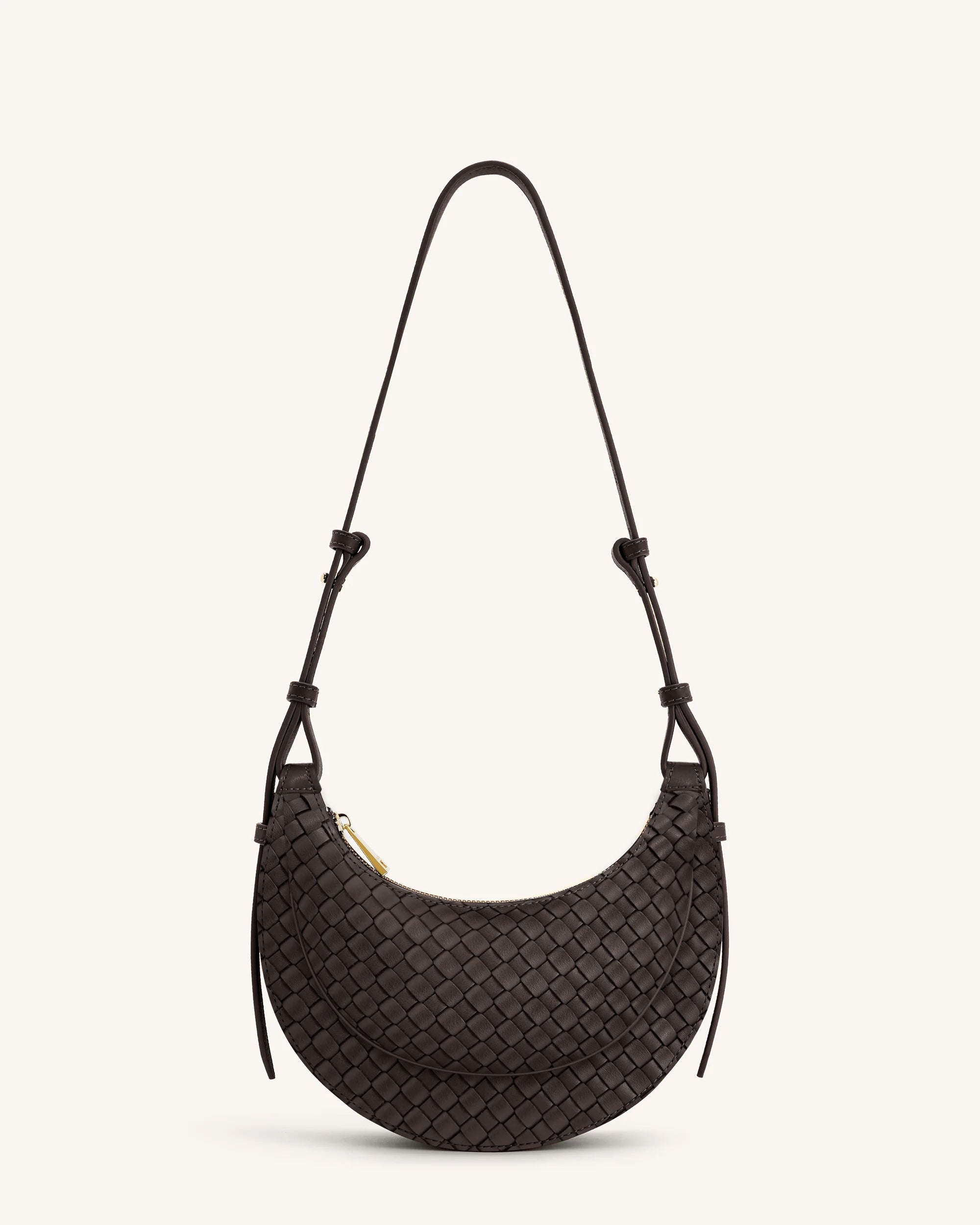 Sharon Woven Crossbody Bag - Coffee Brown