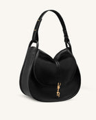 Arla Large Hobo Bag - Black Pebbled