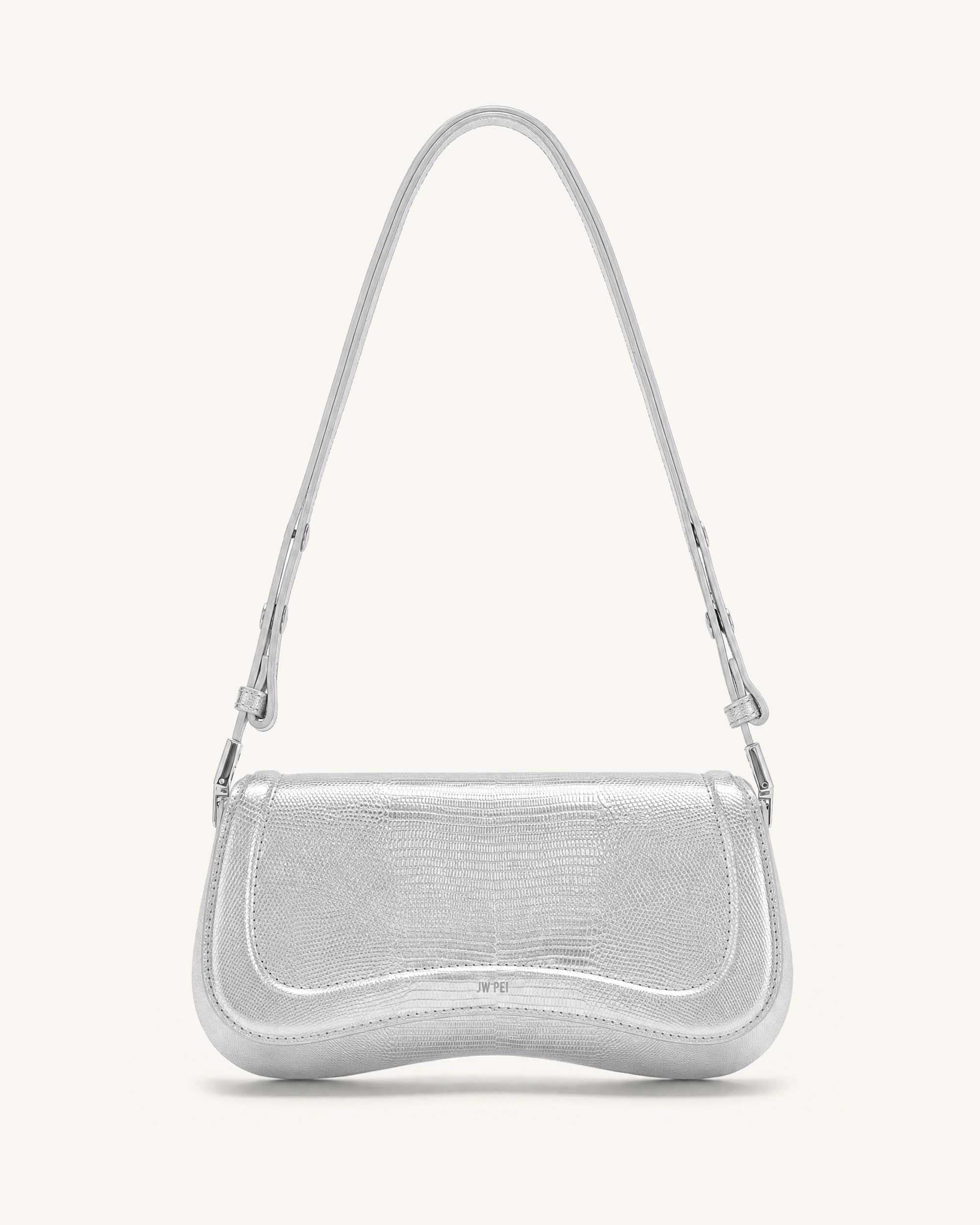 Joy Shoulder Bag - Silver Lizard Texture
