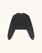 Candy Resin Heart  Sweatshirt - Black