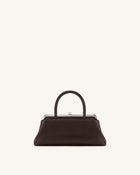 Anouk Frame Top Handle Bag - Dark Brown