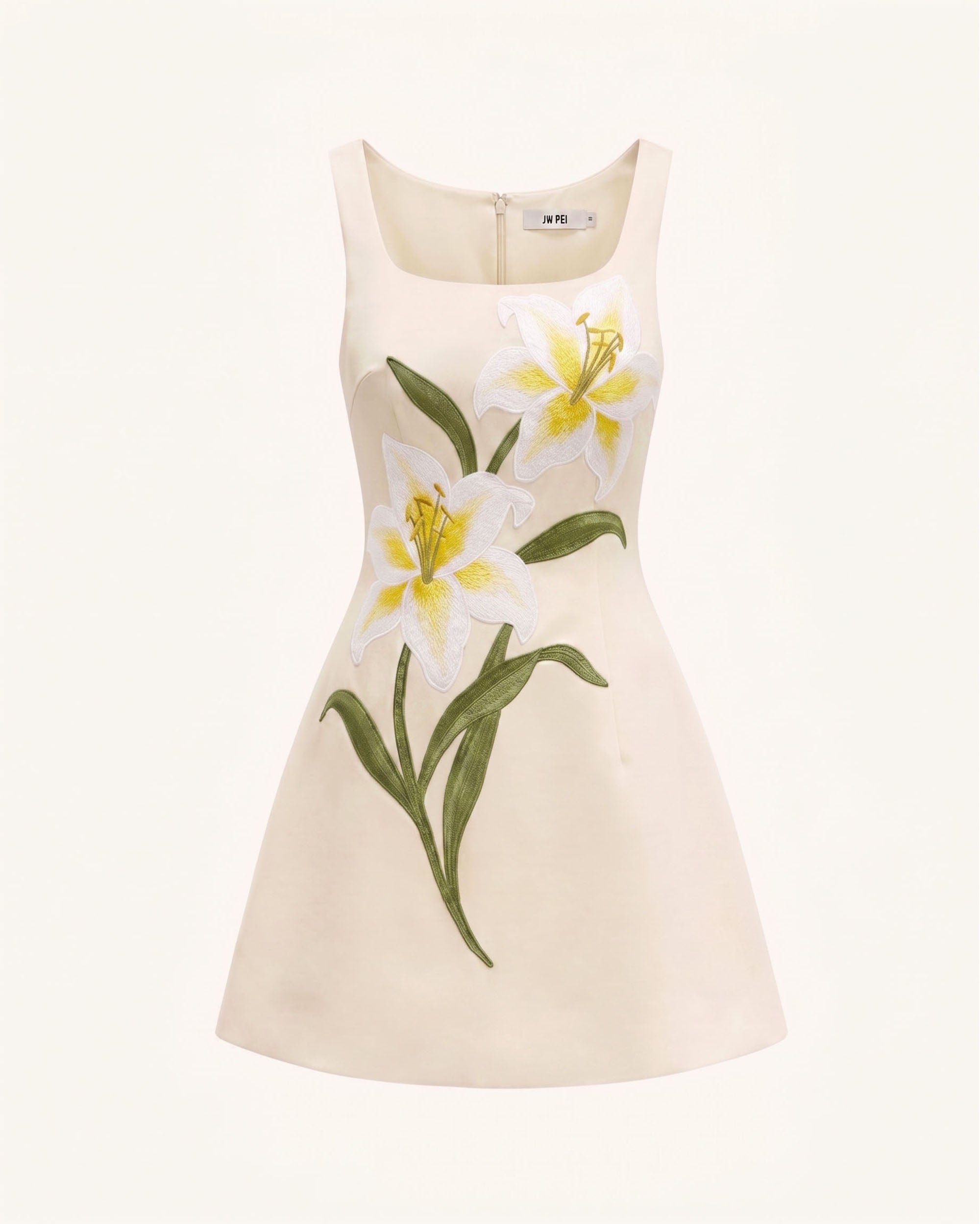 Lily Floral Print Sleeveless A-Line Mini Dress - White