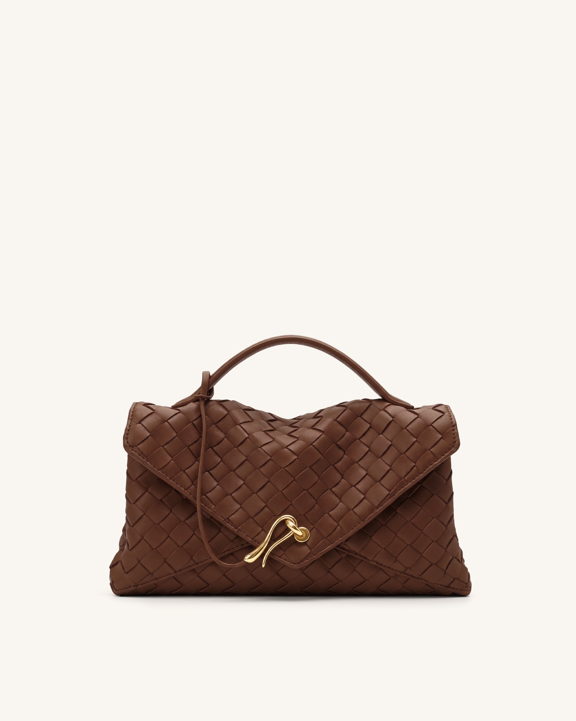 Celeste Woven Envelope Bag - Brown