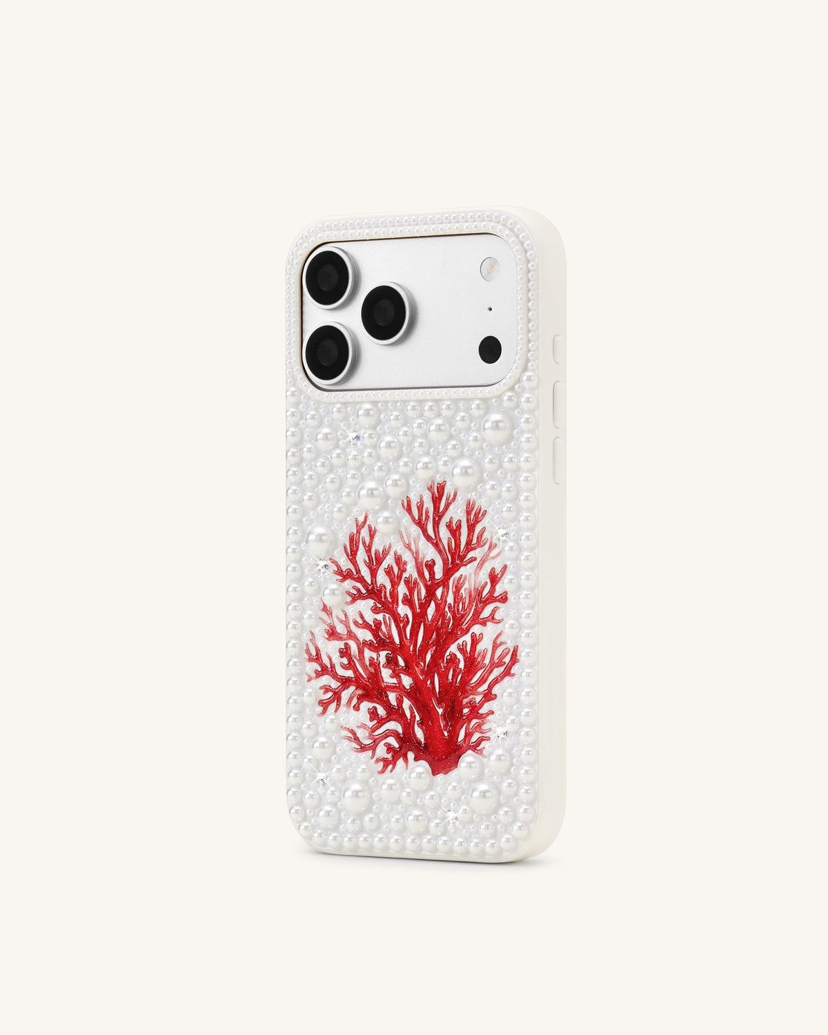 Red Coral Pearl Phone Case - White