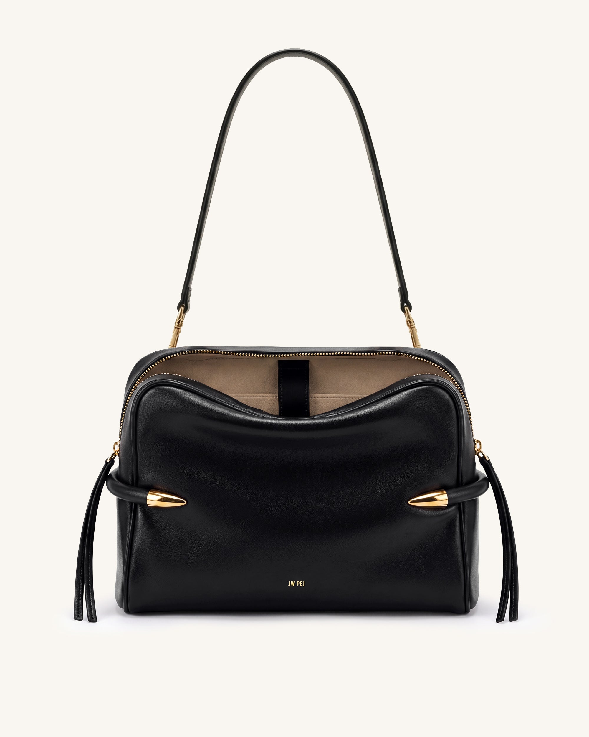 Callie Tusk Detail Shoulder Bag - Black
