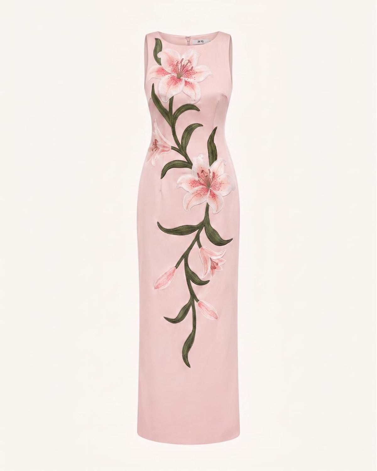 Lily Floral Print Sleeveless Column Maxi Dress - Light Pink