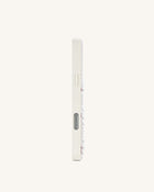 Pearl Artificial Crystal Ribbon Bow Phone Case - White
