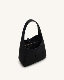 Bruna Pebbled Hobo Bag - Black