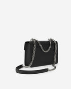 The Envelope Silver Chain Crossbody Bag - Black