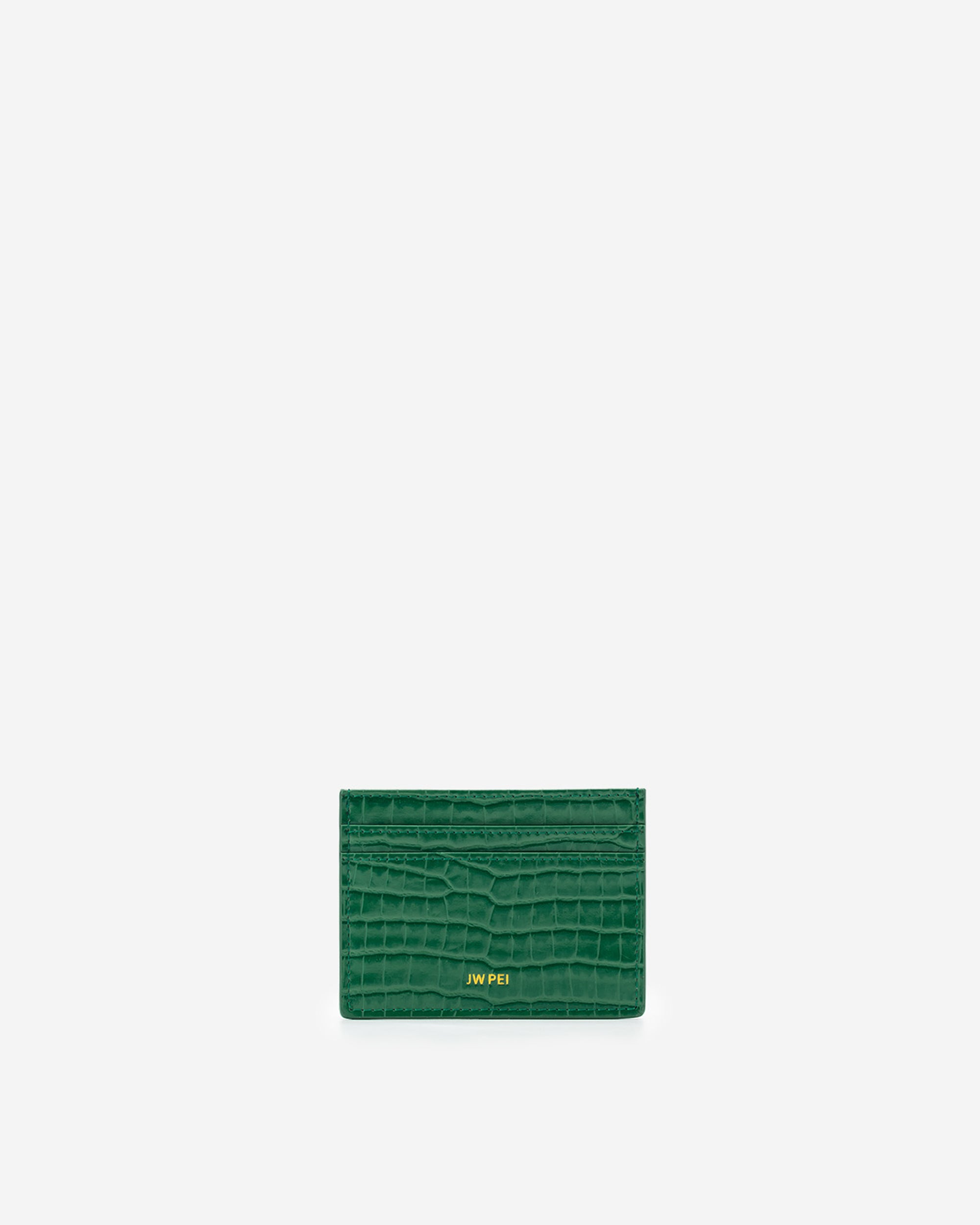 The Card Holder - Green Croc