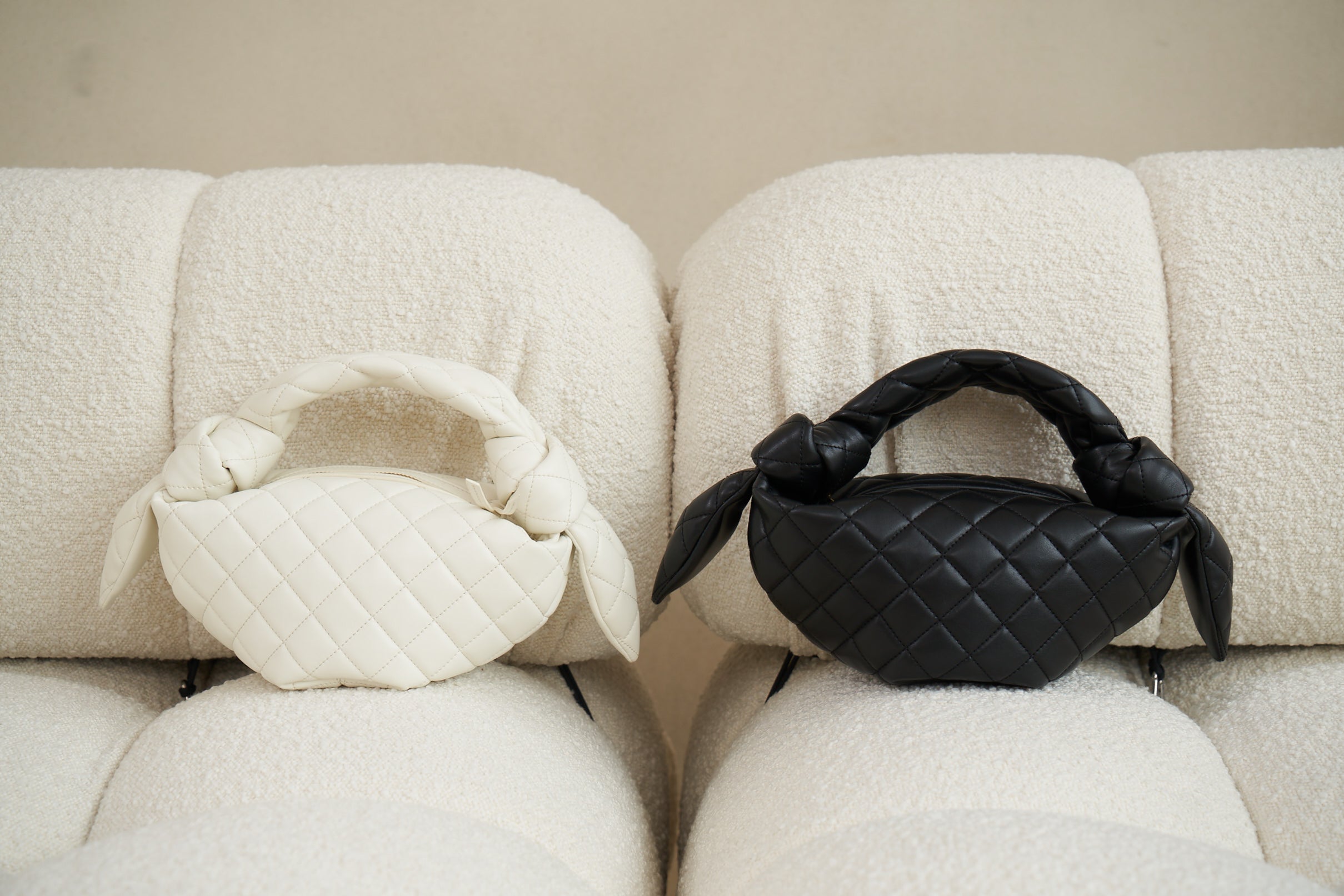 Croissant Top Handle Bag - Black