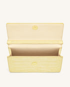 Julia Chain Crossbody Bag - Light Yellow Croc