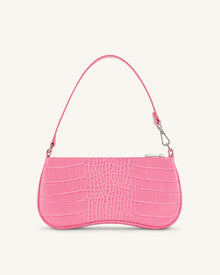 Eva Shoulder Bag - Hot Pink Croc