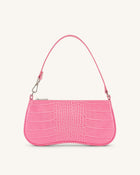 Eva Shoulder Bag - Hot Pink Croc