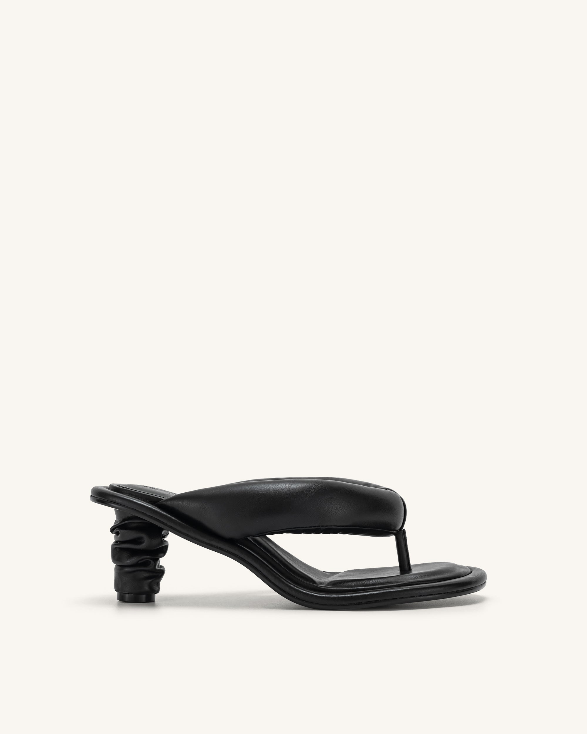 Talia Puffed Sandal - Black