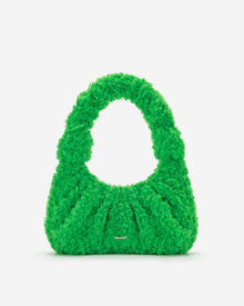 Gabbi Faux Fur Hobo Handbag - Grass Green