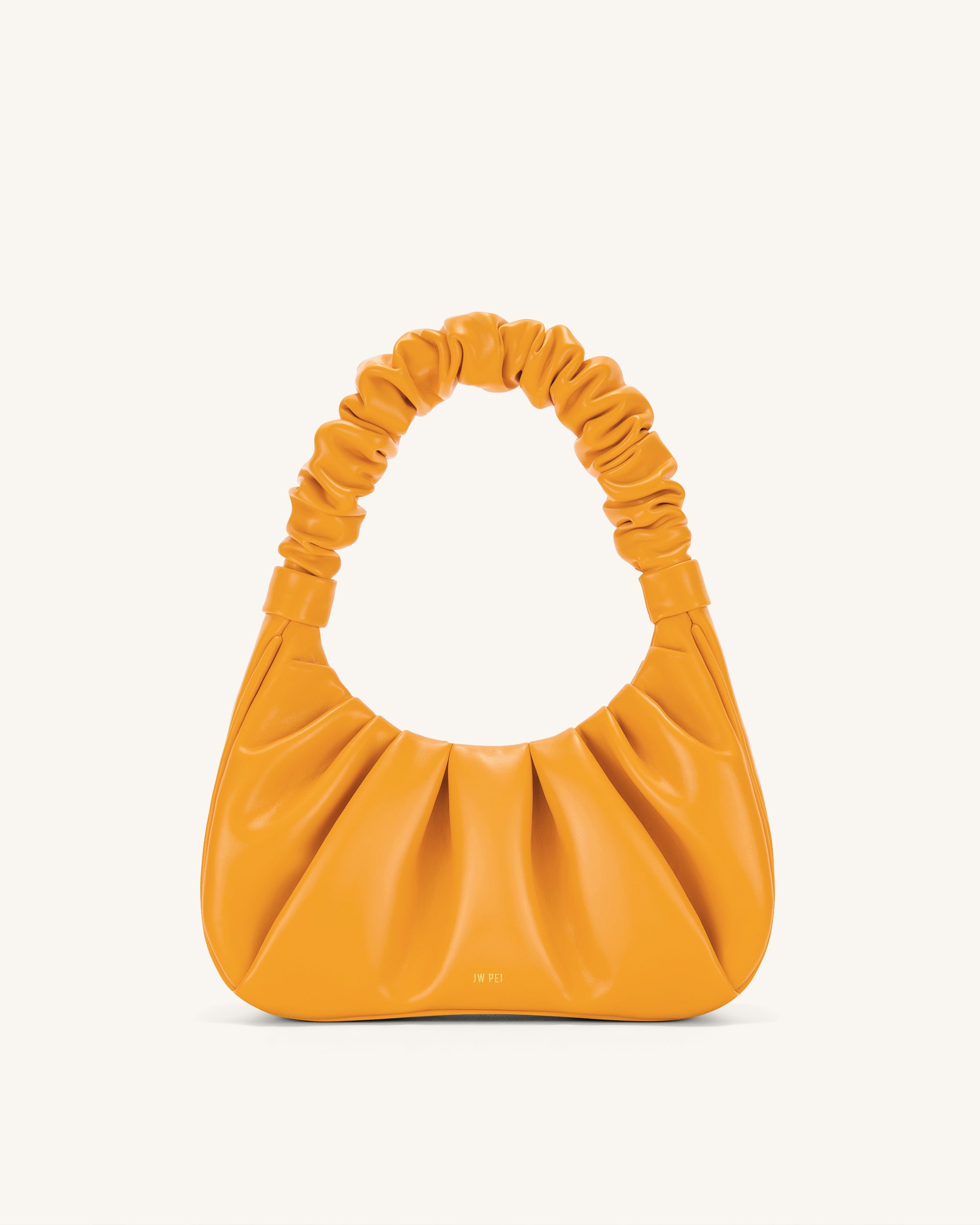 Orange ruched bag sale