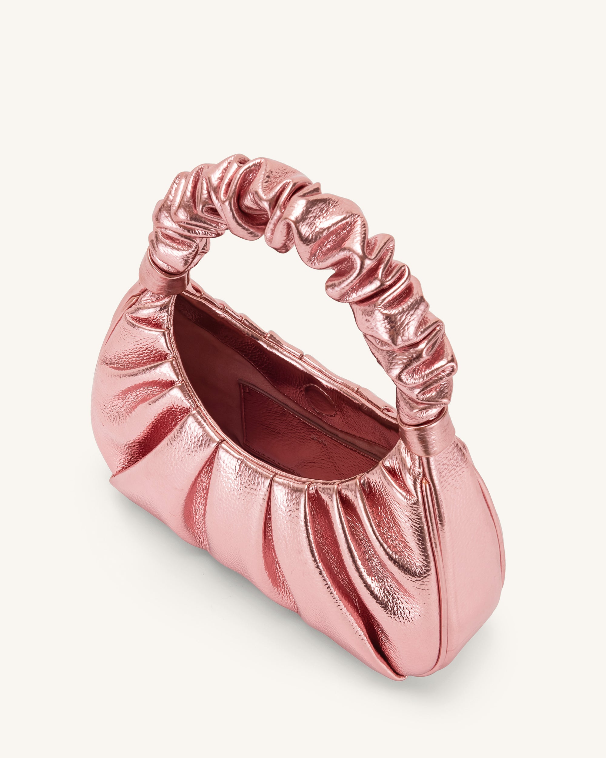 Gabbi Metallic Ruched Hobo Handbag - Pink - JW PEI