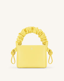 Rylee Pleated Drawstring Top Handle Bag - Light Yellow