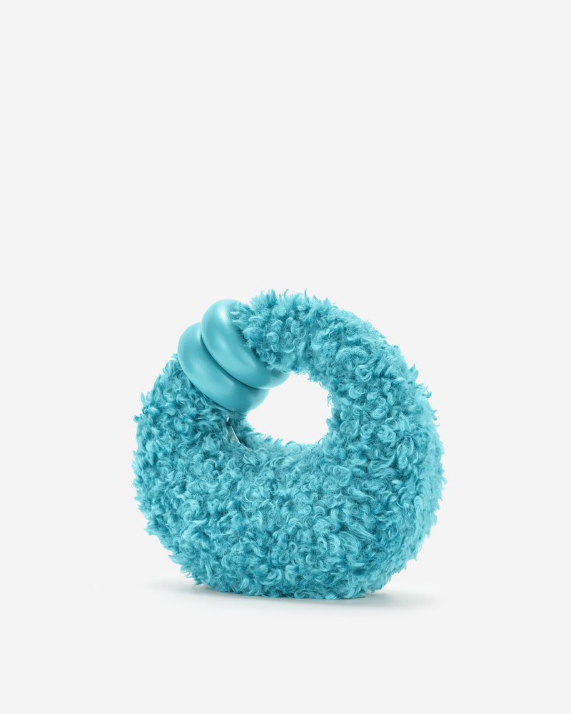 Abacus Faux Fur Top Handle Bag - Lake Blue