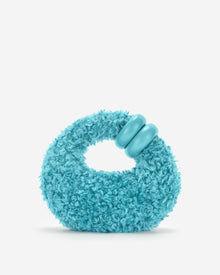 Abacus Faux Fur Top Handle Bag - Lake Blue