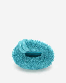 Abacus Faux Fur Top Handle Bag - Lake Blue