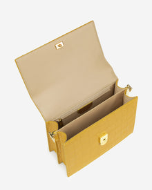 Mini Flap Bag - Mustard Croc
